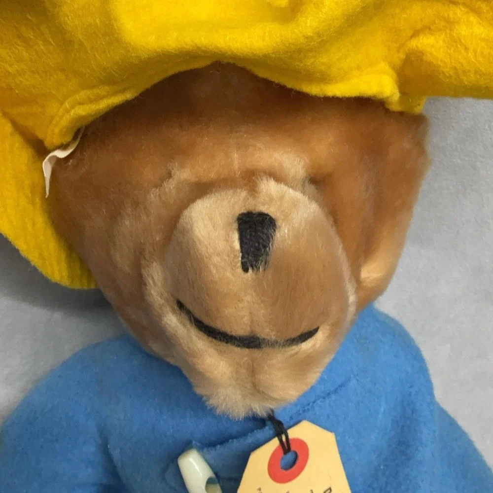 Vintage Eden Toys Paddington Bear Plush Doll Small Brown‎ Blue Coat Yellow Hat